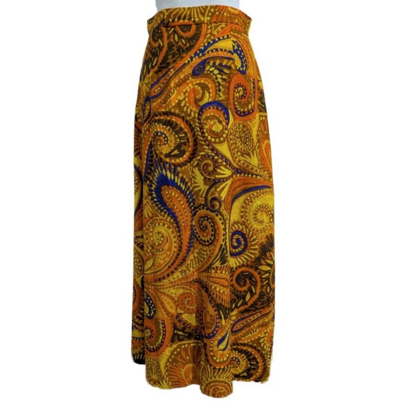 Vintage 1970s Barkcloth 100% Cotton Skirt by Beverly Vogue of California - Picture 2 of 7